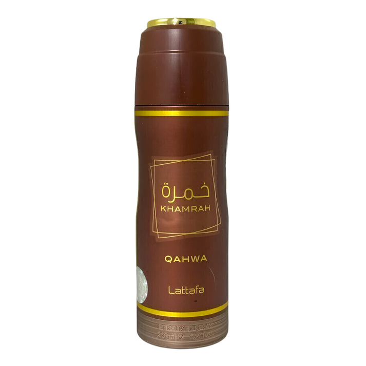 Khamrah Qahwa by Lattafa Perfumed Deodorant Spray 200 ml Long-Lasting Freshness & Warm Gourmand Fragrance