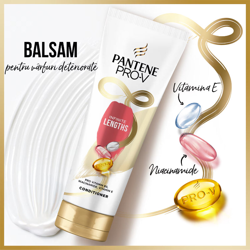 Pantene Pro-V Infinite Lengths Conditioner with Pro-V Formula & Antioxidants 220 ml Strengthening & Length-Enhancing Hair Car