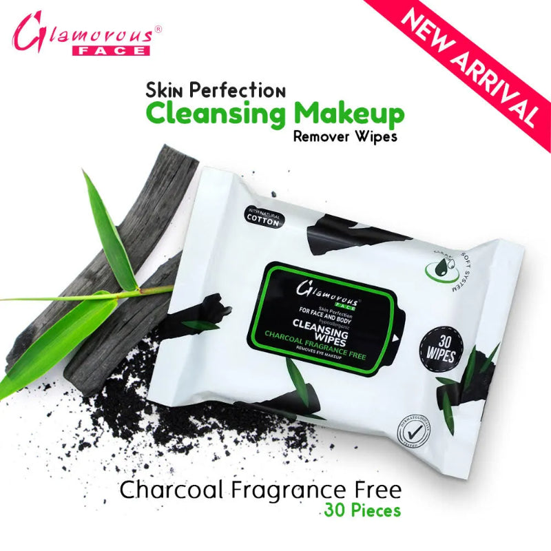 Glamorous Face Cleansing Makeup Remover Wipes 30 Pieces (CHARCOAL)
