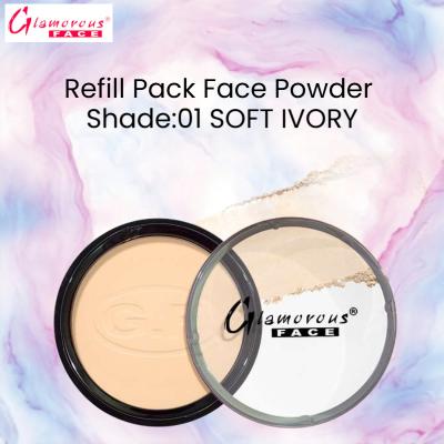 Glamorous Face Refill Pack Face Powder (Shade:01 Soft IVORY)