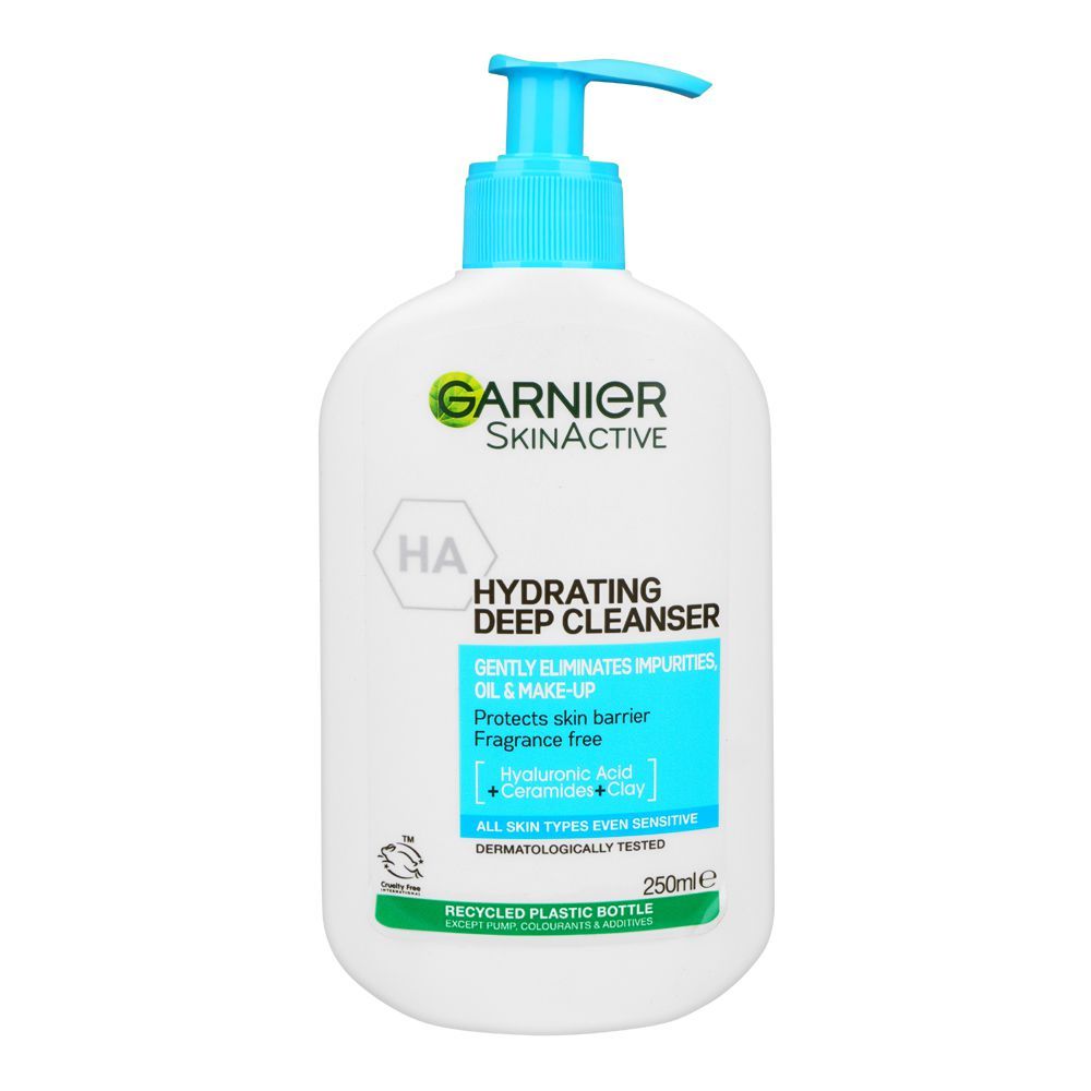 Garnier SkinActive HA Hydrating Deep Cleanser Hyaluronic Acid & Clay 250ml Deep Cleansing & Hydrating Face Wash