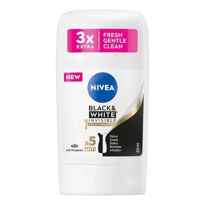 Nivea Black & White Invisible Silky Smooth Anti-Perspirant Stick 50ml