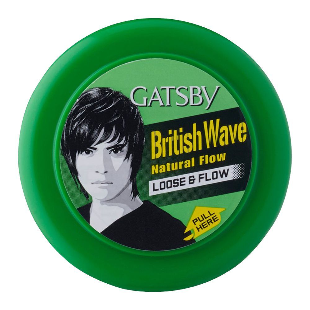 Gatsby British Wave Natural Flow Hair Styling Wax 75g - Loose & Flow Texture Wax for Natural Look, Flexible Hold & Effortless