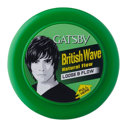 Gatsby British Wave Natural Flow Hair Styling Wax 75g - Loose & Flow Texture Wax for Natural Look, Flexible Hold & Effortless