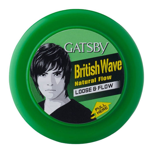 Gatsby British Wave Natural Flow Hair Styling Wax 75g - Loose & Flow Texture Wax for Natural Look, Flexible Hold & Effortless