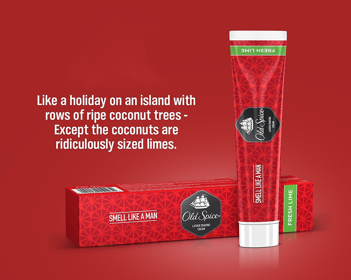 Old Spice Lather Shaving Cream with Fresh Lime Fragrance 70 g Smooth Shave & Masculine Scent