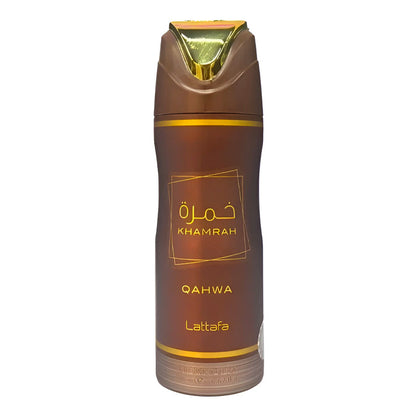 Khamrah Qahwa by Lattafa Perfumed Deodorant Spray 200 ml Long-Lasting Freshness & Warm Gourmand Fragrance