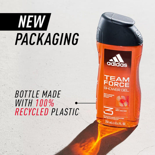 Adidas Team Force 3-in-1 Body, Hair & Face Shower Gel 250ml