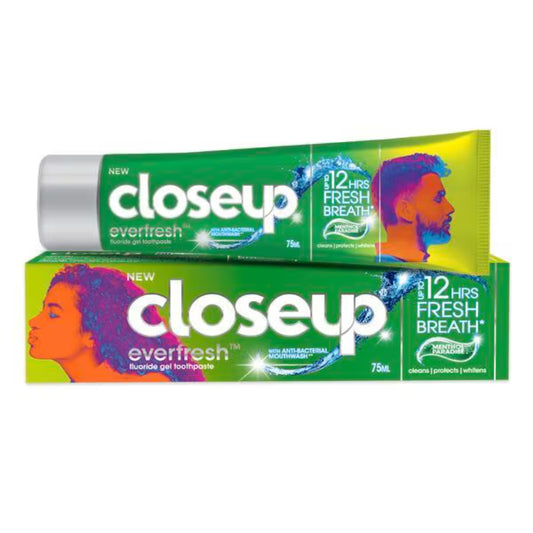 Closeup Everfresh Fluoride Gel Toothpaste Up to 12 Hours Fresh Breath Menthol Paradise 90g