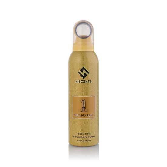 HisCents 1 Millionaire Pour Homme Perfumed Body Spray 200ml Long-Lasting Bold & Masculine Fragrance