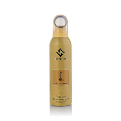 HisCents 1 Millionaire Pour Homme Perfumed Body Spray 200ml Long-Lasting Bold & Masculine Fragrance