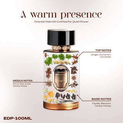 Sapil Ombre Smoky Quartz Eau de Parfum for Men & Women 100ml - Long Lasting Smoky Woody Fragrance Perfume with Warm Amber Not