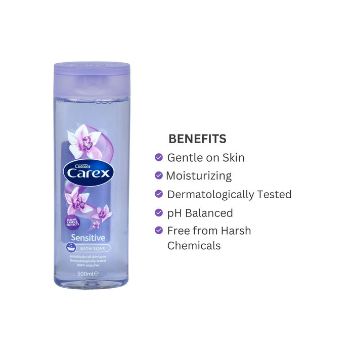 Cussons Carex Sensitive Bath Soak Liquid 500ml
