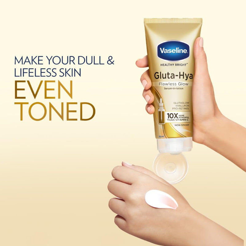 Vaseline Healthy Bright Gluta-Hya Serum Burst UV Lotion 300ml - 10x Flawless Glow & Bright Skin