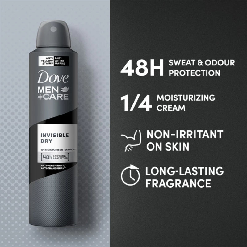 Dove Men+Care Invisible Dry Anti-Perspirant Deodorant Spray for Men 250ml