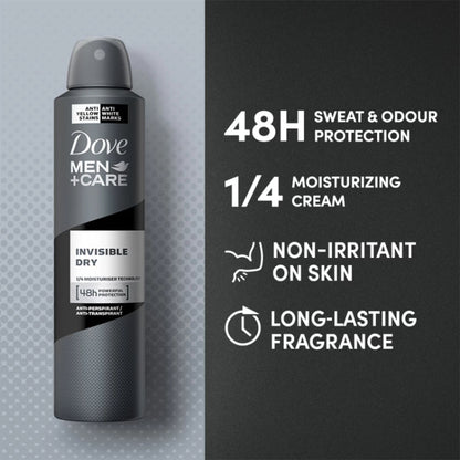 Dove Men+Care Invisible Dry Anti-Perspirant Deodorant Spray for Men 250ml