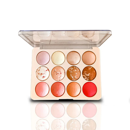 Glamorous Face 12 Color Highlighter & Blush On Palette (02)