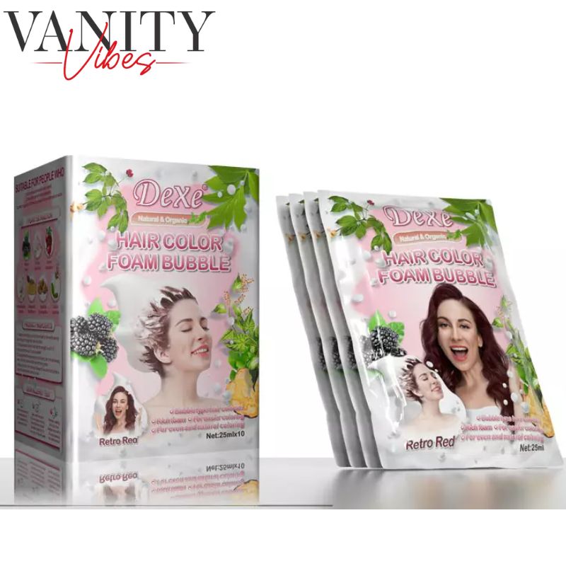 Dexe Hair Color Foam Bubble Shampoo Retro Red 25 ml x 10 Pack Gentle Cleansing & Hair Color Care