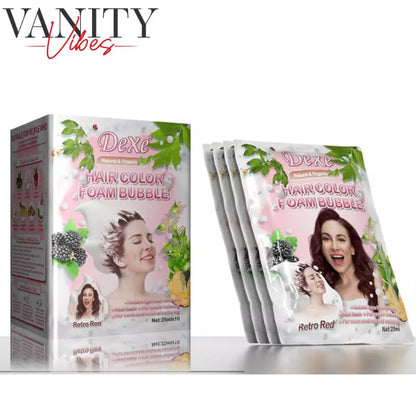 Dexe Hair Color Foam Bubble Shampoo Retro Red 25 ml x 10 Pack Gentle Cleansing & Hair Color Care