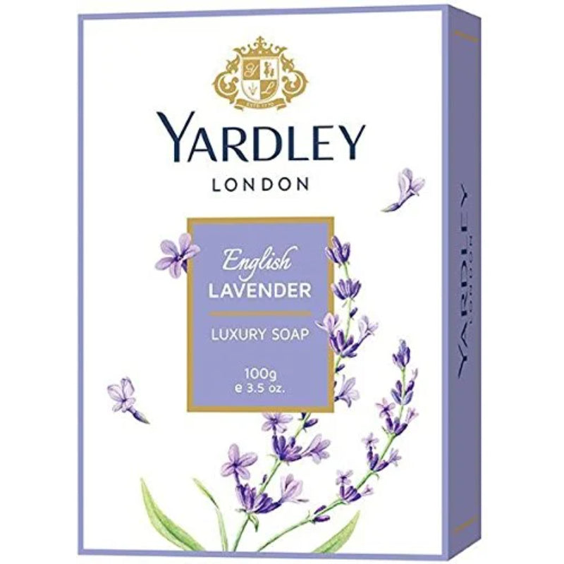 Yardley London English Lavender Soap 100g - Luxury Moisturizing Bath Soap with Classic Floral Lavender Fragrance for Deep Cle