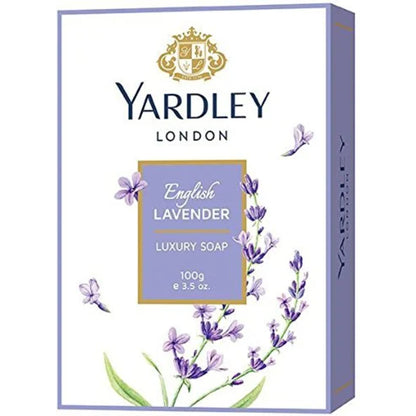 Yardley London English Lavender Soap 100g - Luxury Moisturizing Bath Soap with Classic Floral Lavender Fragrance for Deep Cle