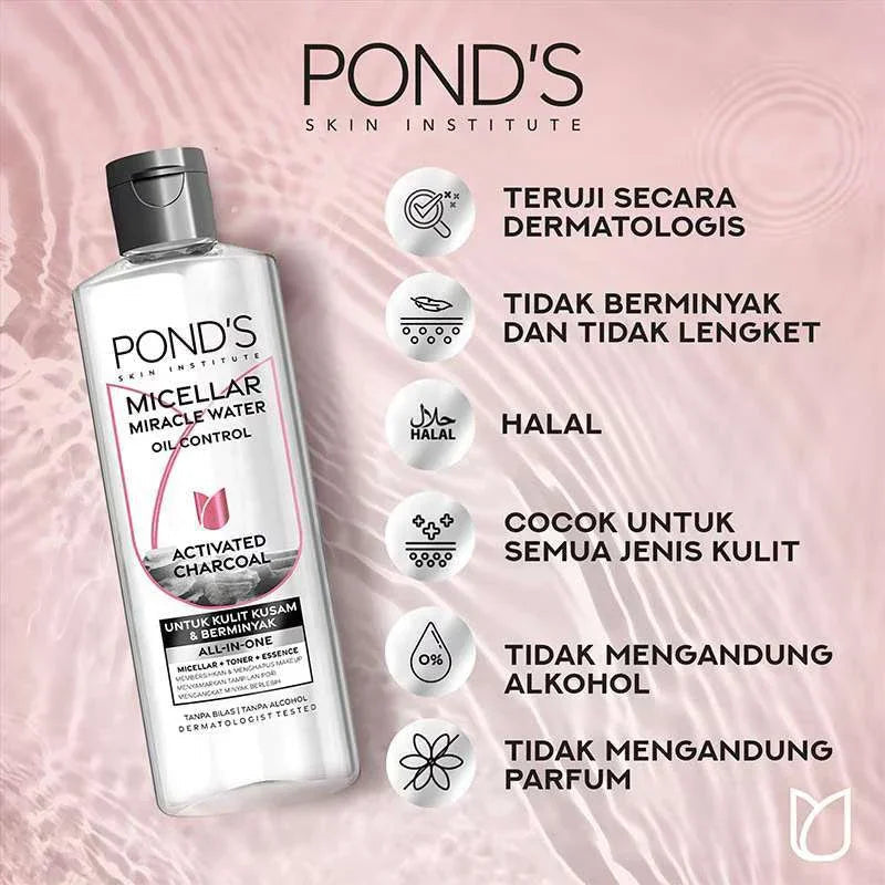 PONDS Pond's Skin Institute Micellar Miracle Water Oil Control Activated Charcoal 400ml