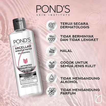 PONDS Pond's Skin Institute Micellar Miracle Water Oil Control Activated Charcoal 400ml
