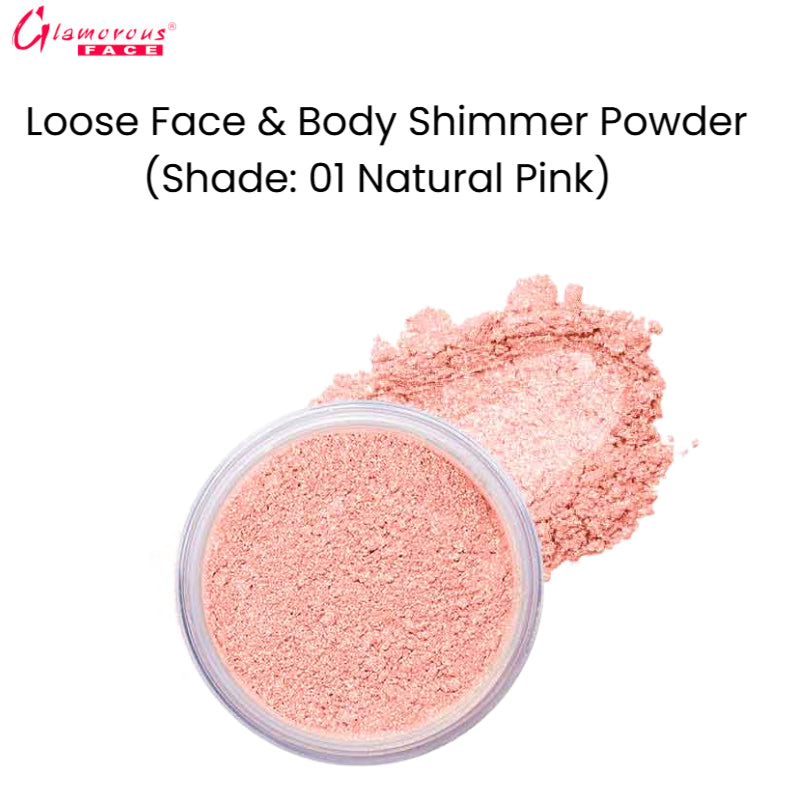 Glamorous Face Loose Face & Body Shimmer Powder (Shade: 01 Natural Pink)