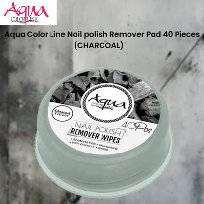 Aqua Color Line Nail polish Remover Pad 40 Pieces (CHARCOAL)