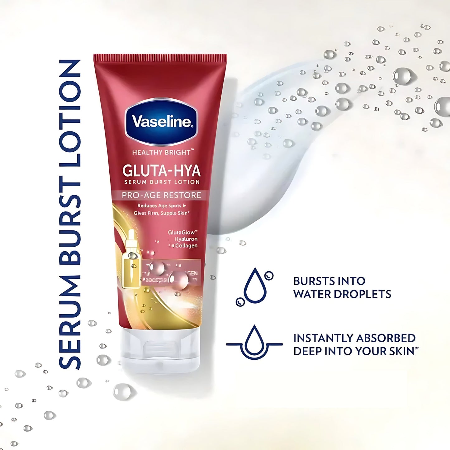 Vaseline Healthy Bright Gluta-Hya Serum Burst Lotion Pro-Age Restore 70x 290ml