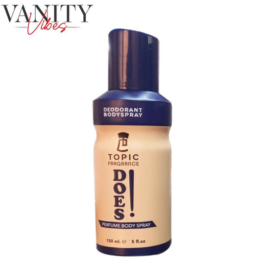 Topic Fragrance Does! Perfume Body Spray 150ml Long-Lasting Fresh & Bold Scent