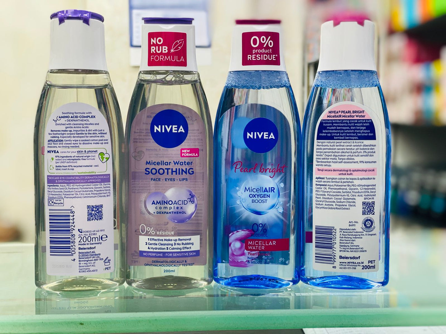 Nivea No-Rub Formula Micellar Water 200ml - Soothing Cleanser for Face, Lips & Eyes with Amino Acid Complex & Dexpanthenol