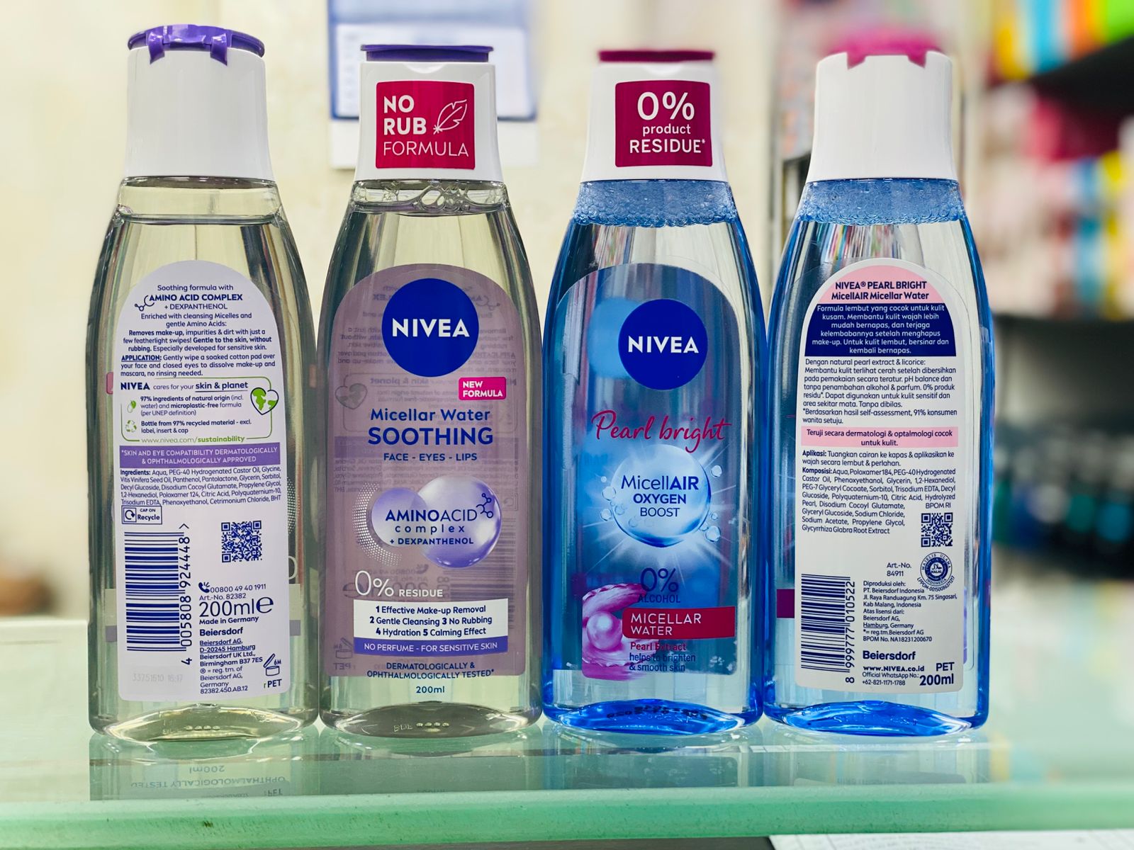 Nivea No-Rub Formula Micellar Water 200ml - Soothing Cleanser for Face, Lips & Eyes with Amino Acid Complex & Dexpanthenol