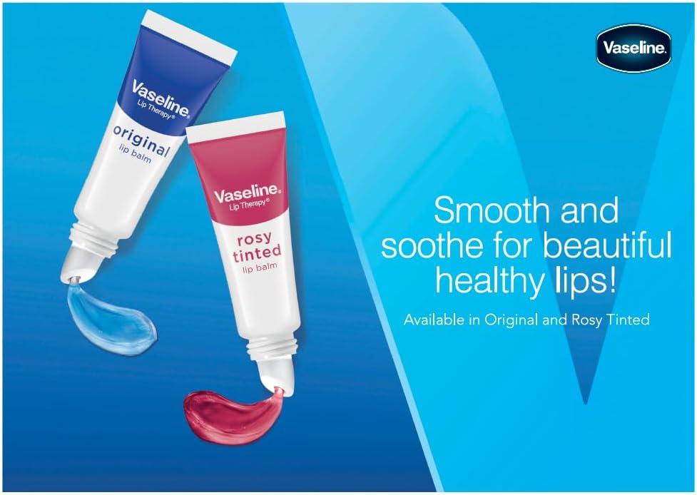 Vaseline Original Lip Balm 10g - Hydrating Lip Care Balm for Soft Smooth Lips, Daily Moisture Protection, Dry Lip Care & Long