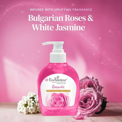 Enchanteur Romantic Hand Wash 250ml – Gentle Cleansing Liquid Soap with Long Lasting Floral Fragrance, Moisturizing Care, Odo