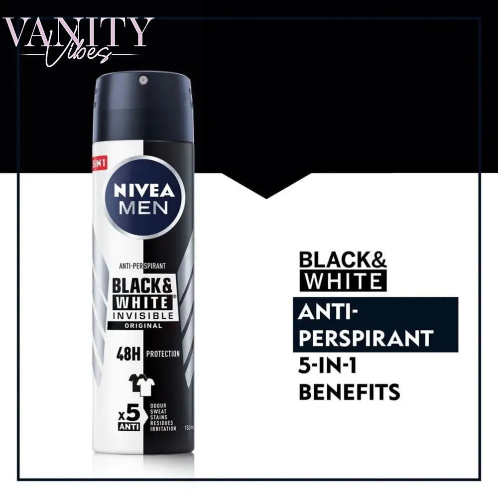 Nivea Men Black & White Invisible Original Body Spray 150ml