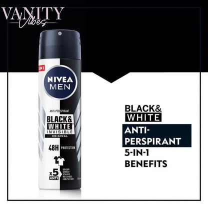 Nivea Men Black & White Invisible Original Body Spray 150ml