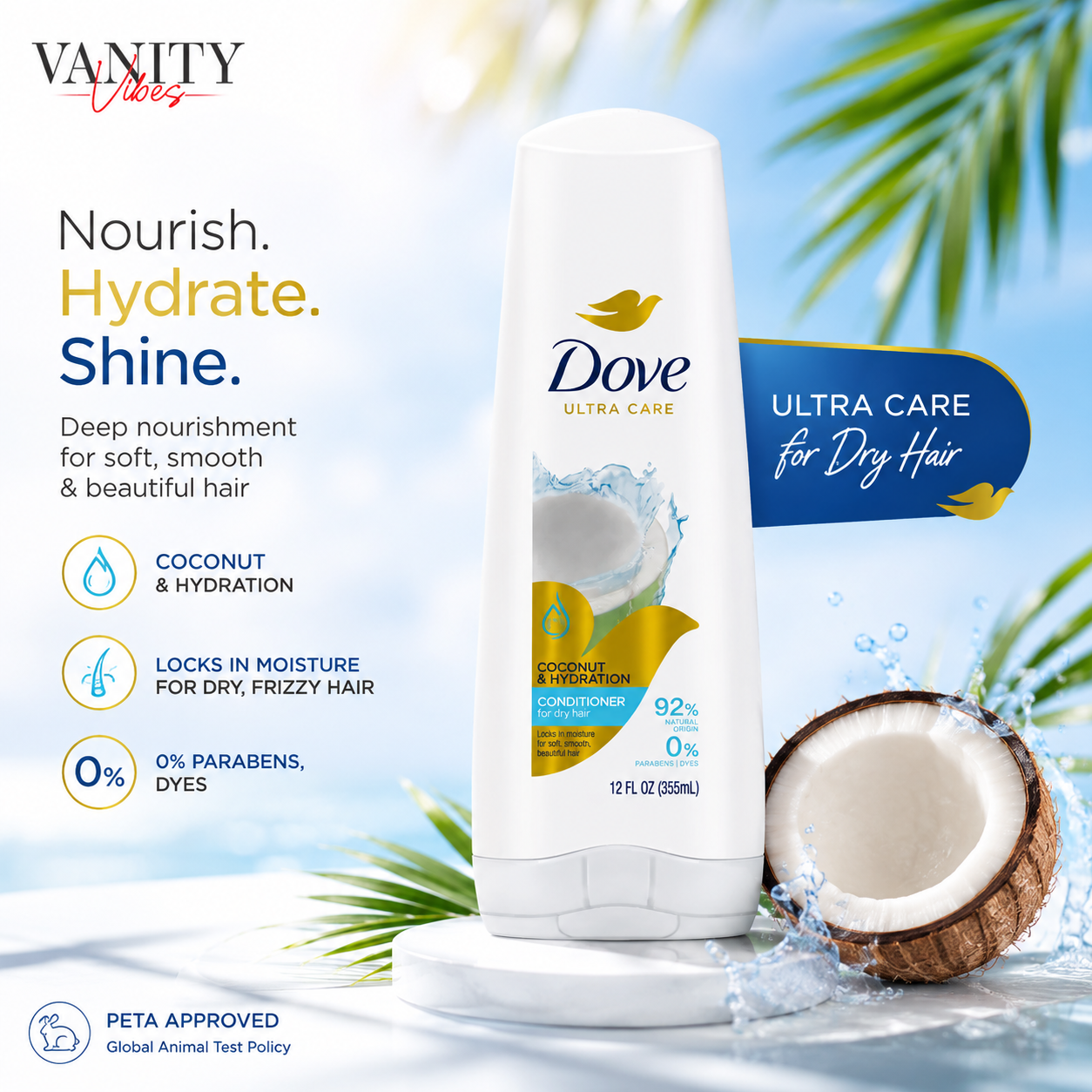 Dove Coconut & Hydration Conditioner - 355ml