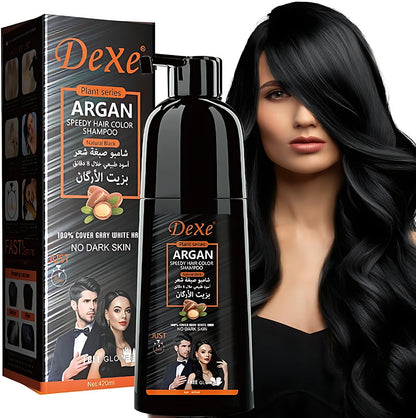 Dexe Hair Color Shampoo with Argan Oil Speedy Natural Black 420 ml Quick Color & Nourishing Care