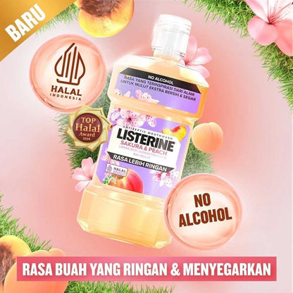 Listerine Sakura & Peach Antiseptic Mouthwash 250ml Fresh Breath & Germ Protection