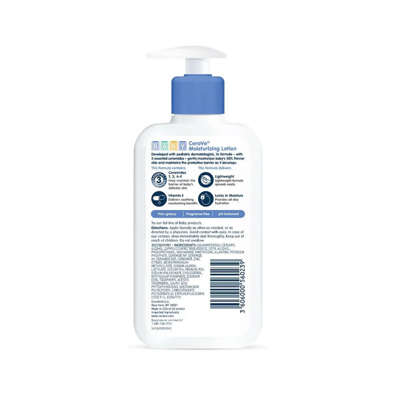 CeraVe Baby Moisturizing Lotion 237 ml matching rear label and barcode