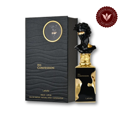 Lattafa His Confession Eau de Parfum 100ml - Long Lasting Original Elegant Masculine Fragrance for Men