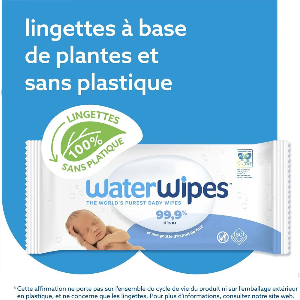 WaterWipes Sensitive+ Newborn & Baby Wipes, 3-In-1 Cleans, Cares, Protects, 99.9% Water, Unscented & Hypoallergenic