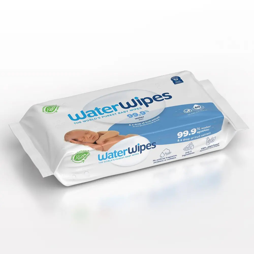 WaterWipes Sensitive+ Newborn & Baby Wipes, 3-In-1 Cleans, Cares, Protects, 99.9% Water, Unscented & Hypoallergenic