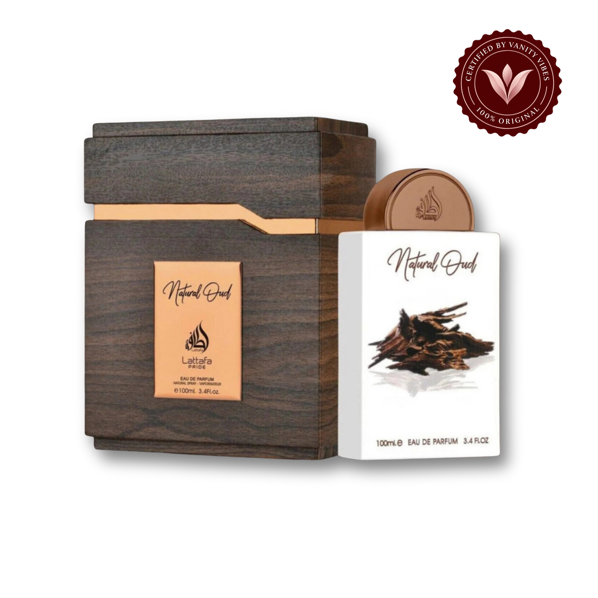 Lattafa Natural Oud Eau de Parfum 100ml - Long Lasting Rich Oud Unisex Fragrance for Men & Women
