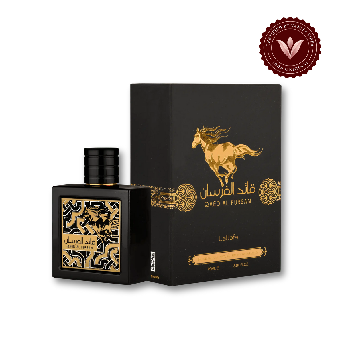 Lattafa Qaed Al Fursan Black 90ml Long Lasting Unisex Eau de Parfum