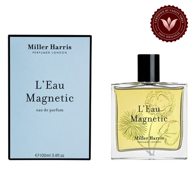 L’Eau Magnetic by Miller Harris 100ml EDP, box and bottle