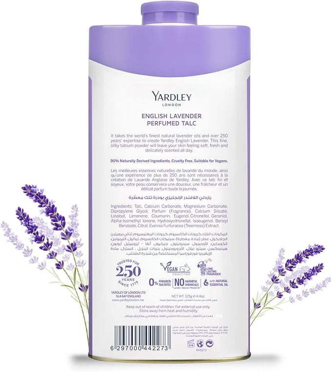 Yardley London English Lavender Talcum Powder 125g