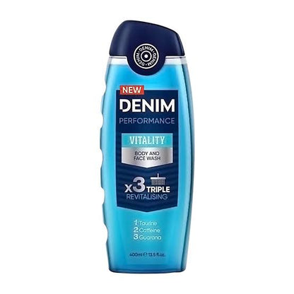 Denim Performance Boost Body and Face Wash X 3 Triple Revitalising 400ml