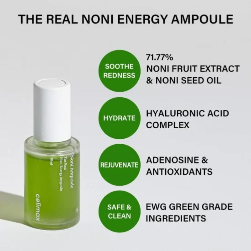 Celimax Noni Ampoule for Calming & Radiance 30 ml Soothes Skin & Enhances Natural Glow (K Beauty)